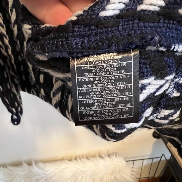 Cupcakes & Cashmere Kirsty Longline Tweed Fringe Ink Bomber Jacket XS - Picture 9 of 11